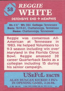 1984 Topps USFL #58 REGGIE WHITE Rookie Reprint Card  Memphis Showboats