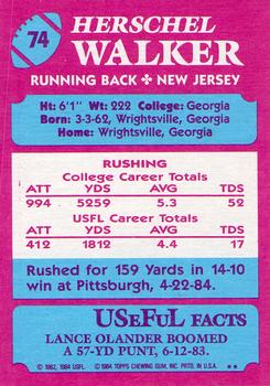 1984 Topps USFL Herschel Walker #74 ROOKIE REPRINT