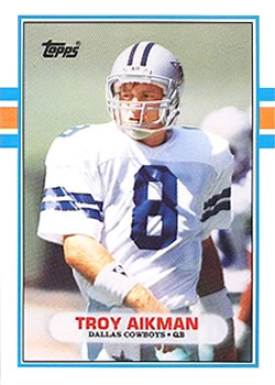 1989 Topps Traded #70T Troy Aikman Rookie Reprint Card  Dallas Cowboys