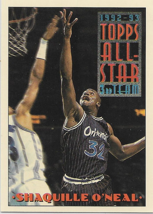 1993 TOPPS CARD #134 SHAQUILLE O'NEAL ORLAND MAGIC  ALL STAR CARD