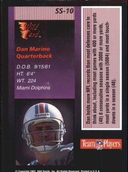 1992 WILD CARD #SS10 DAN MARINO - MIAMI DOLPHINS  STAT SMASHERS INSERT  CARD