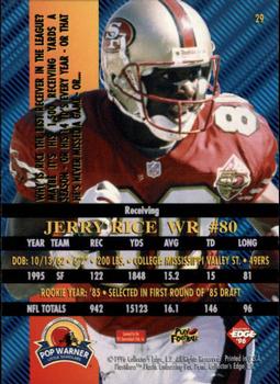1996 COLLECTORS EDGE #29 JERRY RICE - SAN FRANCISCO 49ers -ADVANTAGE FOIL CARD