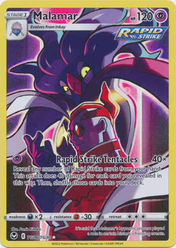 MALAMAR SILVER TEMPEST   TRAINER GALLERY #TG06/TG30  FULL ART CARD Pokemon