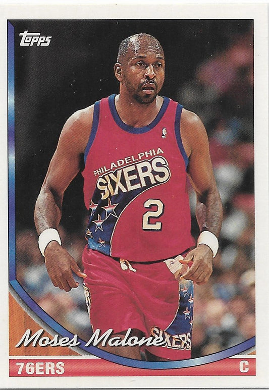1993 TOPPS #381 HALL OF FAME PLAYERS -MOSES MALONE - Philadelphia 76ers