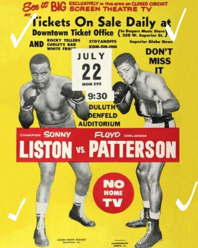 1962 Boxers SONNY LISTON vs FLOYD PATTERSON II Glossy 8x10 Photo Boxing Print