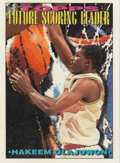 1993 TOPPS CARD #385 HAKEEM OLAJUWON FUTURE SCORING LEADER