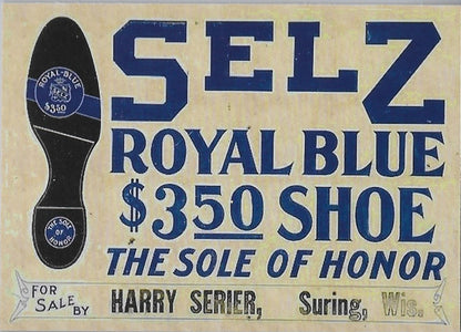 "Shoeless" Joe Jackson - Selz shoes - Retro Reprint Promotional Ad Card