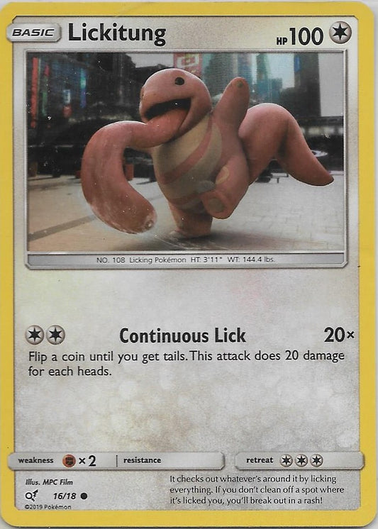 LICKTUNG  Detective Pikachu - 16/18 - Holo Foil  Card