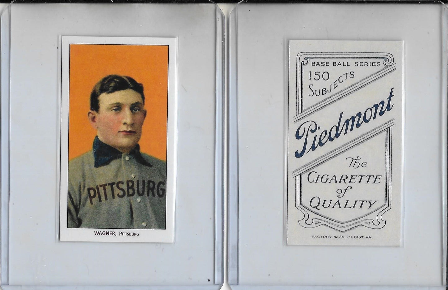  1909 T206 Honus Wagner Tobacco Reprint Baseball Card - Piedmont  Back : Collectibles & Fine Art