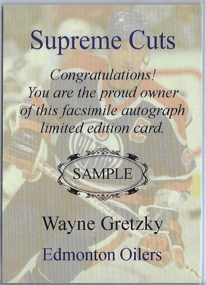 WAYNE GRETZKY EDMONTON OILERS  Supreme Cuts ACEO Card, w/Facsimile Signature