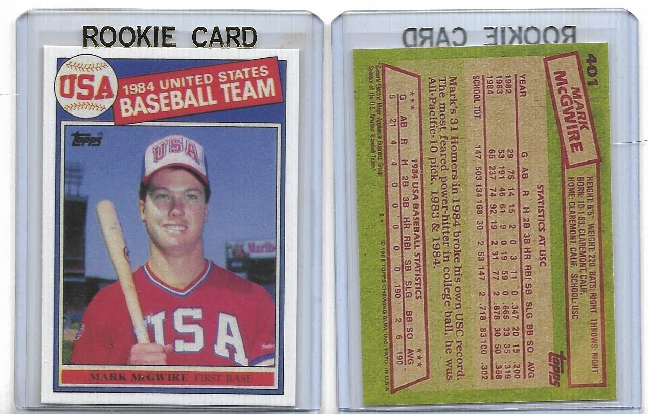 1985 Topps #401 Mark McGwire  USA Baseball Rookie Reprint Card #401 **