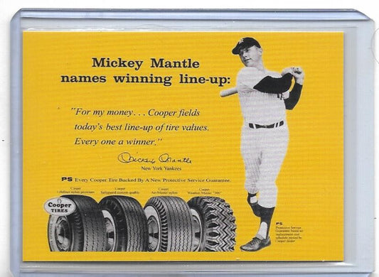 MICKEY MANTLE - NEW YORK YANKEES - COOPER TIRES PROMOTIONAL RP CARD