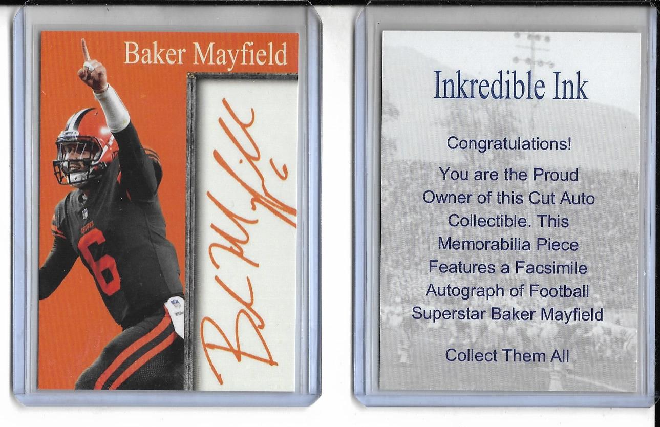 BAKER MAYFIELD - CLEVELAND BROWNS "INKREDIBLE INK"  CARD
