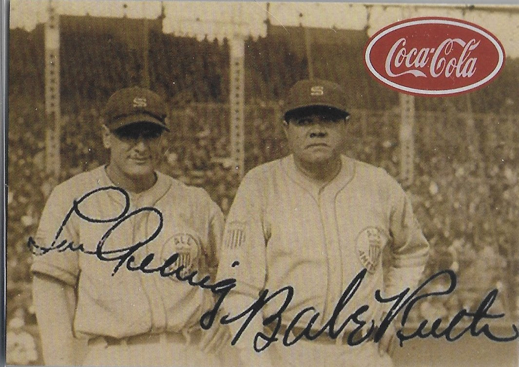 Babe Ruth  Lou Gehrig -COCA COLA  Vintage Style ACEO Ad Card w/Facs. Autographs