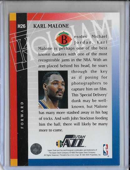 HOF:  1993/94 Upper Deck HoloJam HOLOGRAM Karl Malone Cards Utah Jazz HOF