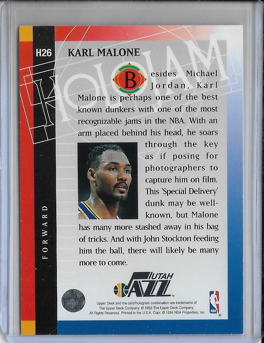 1993/94 Upper Deck HoloJam HOLOGRAM Karl Malone Cards Utah Jazz HOF