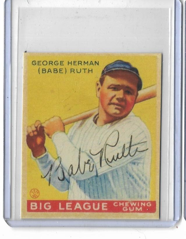 1933 Goudey #53 Babe Ruth Big League New York Yankees Reprint Card
