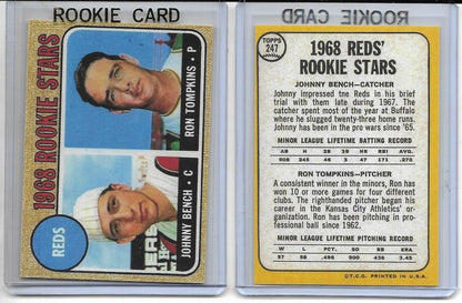 1968 Topps #247 JOHNNY BENCH Rookie Cincinnati Reds Rookie Reprint Card