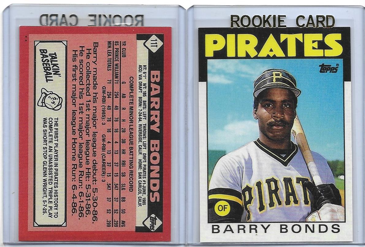 1986 Topps Traded #11T - BARRY BONDS ROOKIE REPRINT - PITTSBURGH