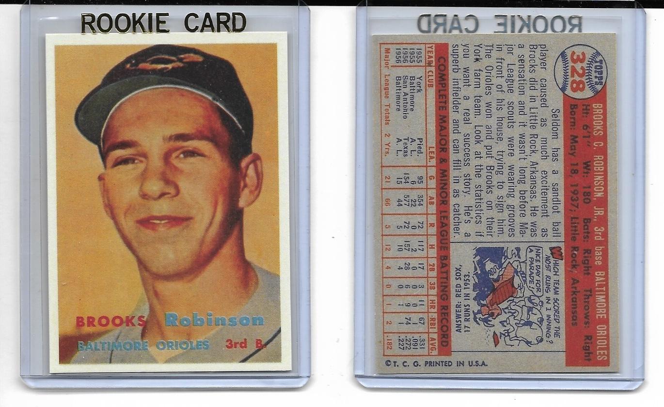 1957 Topps #328 Brooks Robinson Rookie RP Card - Baltimore Orioles