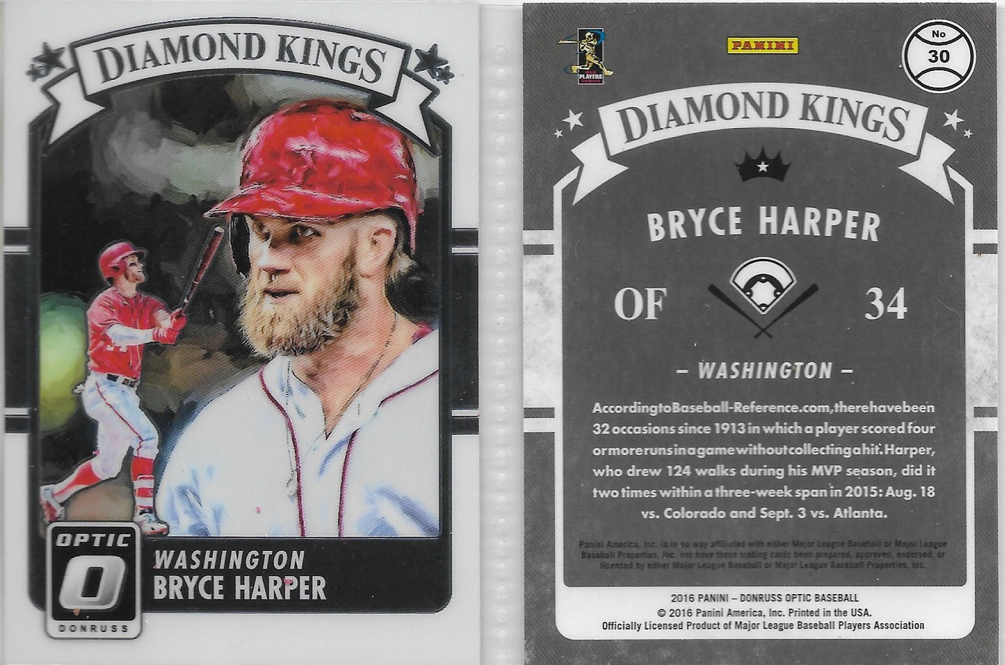 2016 Optic Diamond Kings #30 BRYCE HARPER - WASHINGTON NATIONALS