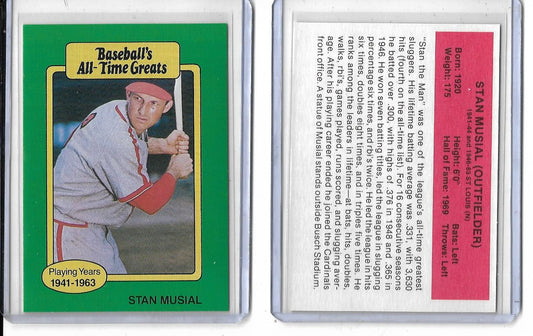 1987 Baseball All Time Greats STAN MUSIAL   ST.LOUIS CARDINALS