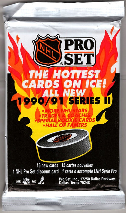 1991 Pro Set Series 2 NHL Hockey  Packs - 15 Cards per pack