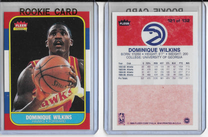 1986 Fleer #121 DOMINIQUE WILKINS  Rookie Reprint Card