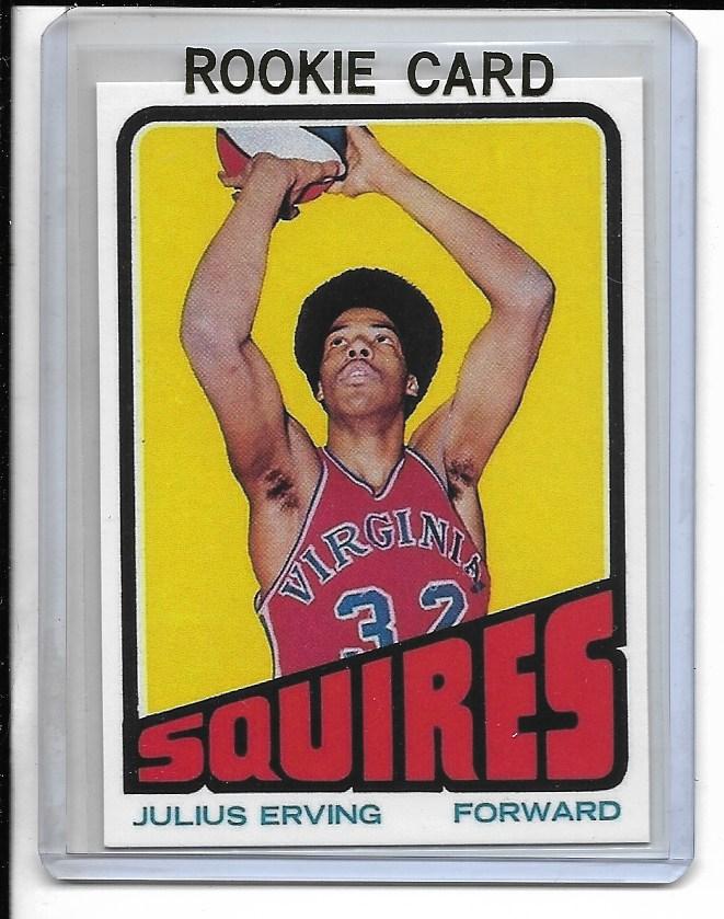 1972 Topps Basketball #195 Julius Erving Virginia Squires Rookie Reprint✔️