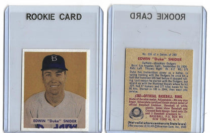 1949 Bowman #226 DUKE SNIDER Rookie Reprint Rookie Card Brooklyn  Dodgers