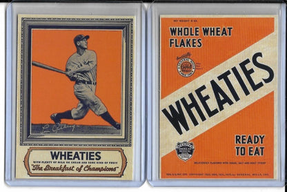 LOU GEHRIG - WHEATIES VINTAGE STYLE AD CARD . MINT!