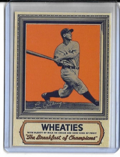 LOU GEHRIG - WHEATIES VINTAGE STYLE AD CARD . MINT!