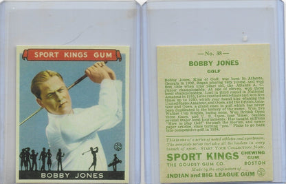 1933 Goudey Sport Kings Bobby Jones Rookie REPRINT CARD