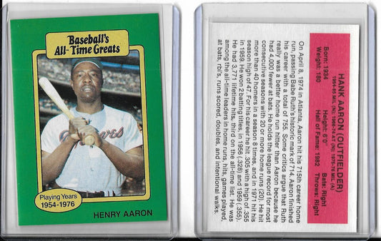 1987 Baseball All Time Greats Baseball Card - HANK AARON