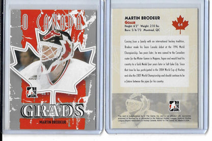 2007 IN THE GAME #64 MARTIN BRODEUR MINT CONDITION
