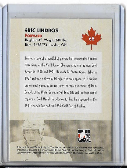 2007 IN THE GAME #68 ERIC LINDROS MINT CONDITION