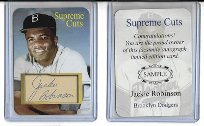 2020 JACKIE ROBINSON  - Brooklyn Dodgers Supreme Cuts card w. Facs, Auto