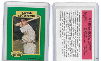 1987 Baseball All Time Greats Baseball Card - JOE DiMAGGIO