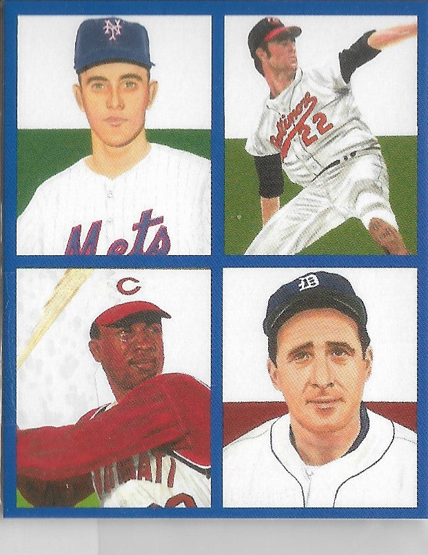 1995 JSW Unissued 4 HOF STAR Baseball Art Card, Ryan . Palmer , Robinson & Greenberg