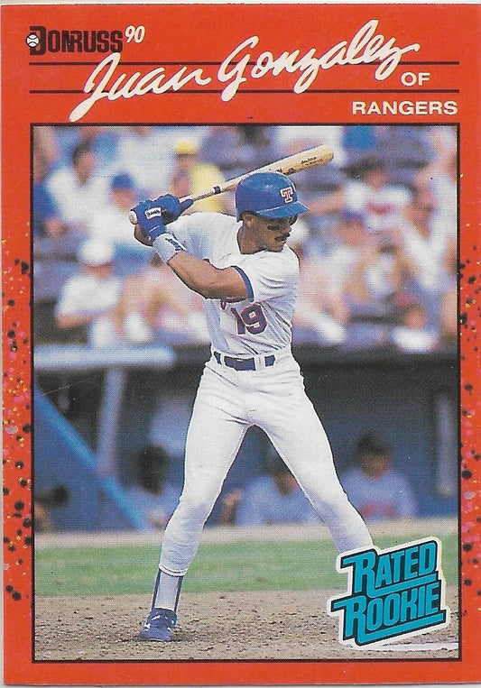 1990 DONRUSS #33 JUAN GONZALEZ TEXAS RANGERS  ROOKIE CARD