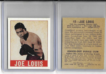 1948 LEAF #48 JOE LOUIS VINTAGE STYLE REPRINT BOXING CHAMPION CARD