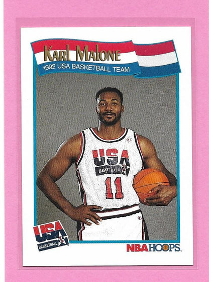 1991/92 Hoops Karl Malone Team USA #580 Card Utah Jazz HOF! The MAILM –