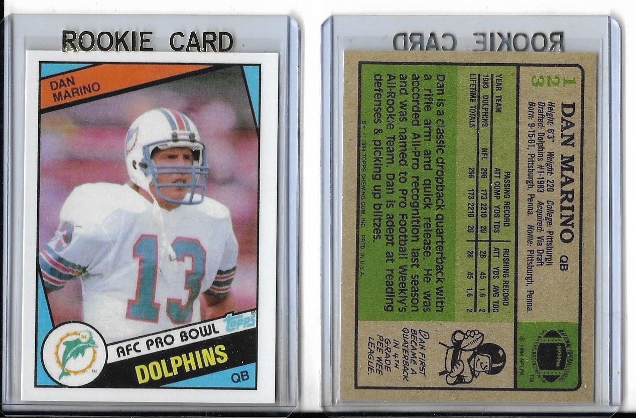 1984 Topps #123 Dan Marino HOF Quarterback MIami Dolphins Rookie Repri –