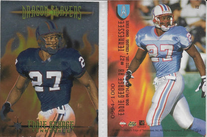 1997 Collector's Edge Excalibur Dragon Slayers #12 Eddie George TENNESSEE TITANS Individually Numbered Insert Card