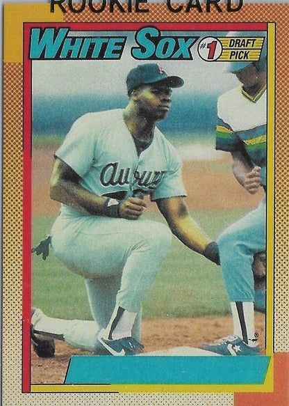 1990 Topps #414 FRANK THOMAS "No Name"  on Front  Rookie Reprint Card