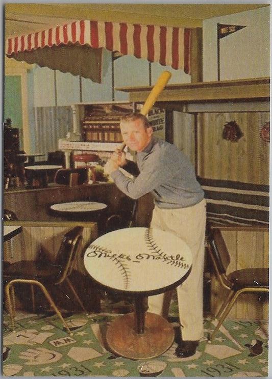 1962 era MICKEY MANTLE HOLIDAY INN HOTEL ADVERTISMENT CARD REPRINT