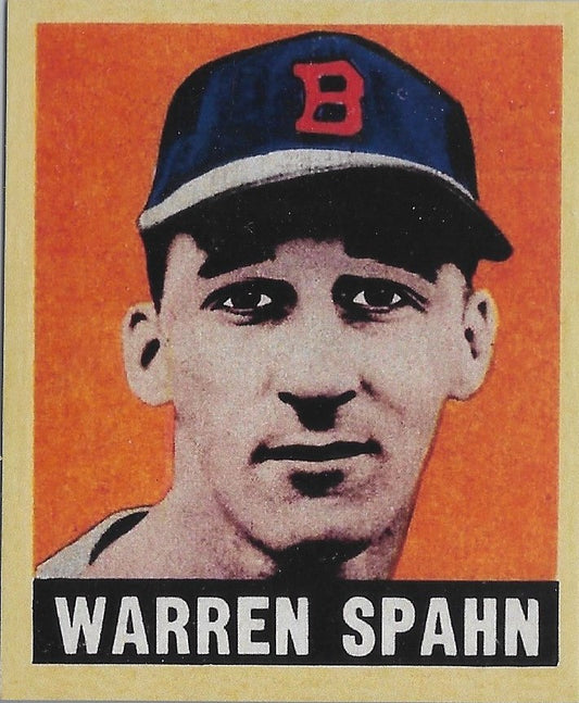 1948 Leaf #32 WARREN SPAHN BOSTON BRAVES  Rookie Reprint Card SALE