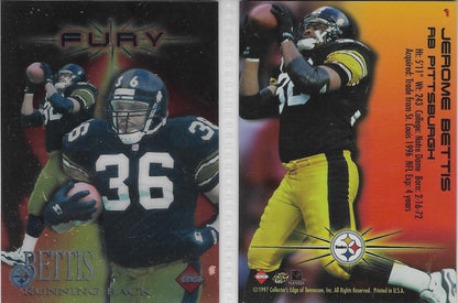 1997 Collector's Edge Extreme Football Fury #1 JEROME BETTIS - PITTSBURG STEELERS