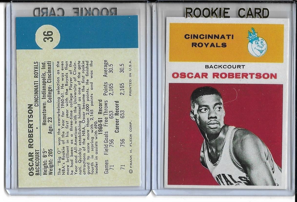 1961 Fleer #36  Oscar Robertson ROOKIE Reprint card. - Cincinnati Royals