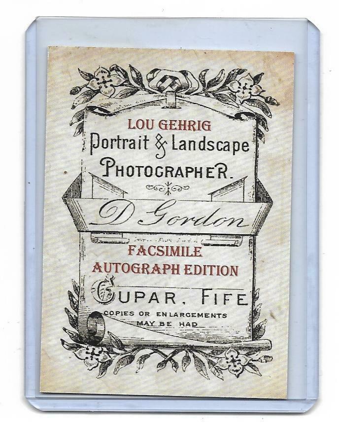D. Gordon Portrait ACEO Card- SPORTS GREATS - LOU GEHRIG- w/ facs. Auto